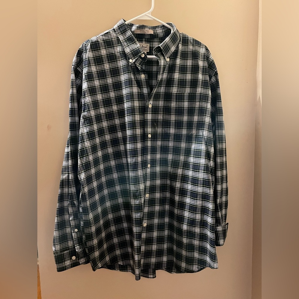 Mens LL Bean wrinkle free dress shirt, XL